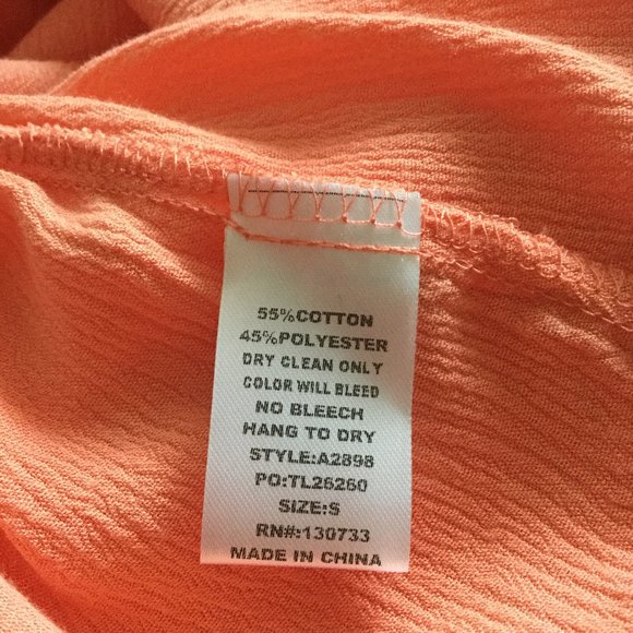 Umgee Salmon Crocheted Lace, Racer Back Swing Tank - Picture 7 of 7